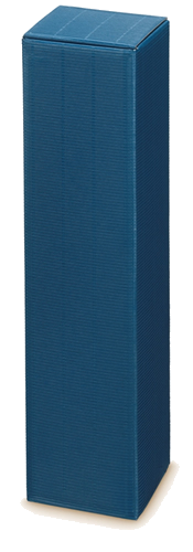 Flaschenkarton 1er PTZ, Welle Modern Blau